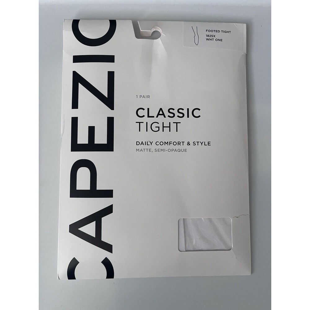 NEW Capezio Classic Tight Footed Tights, White Solid, Unisex, 1825X